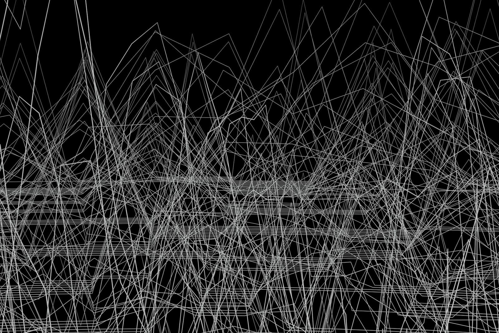 Intersecting white lines on black representing AI management system structure.